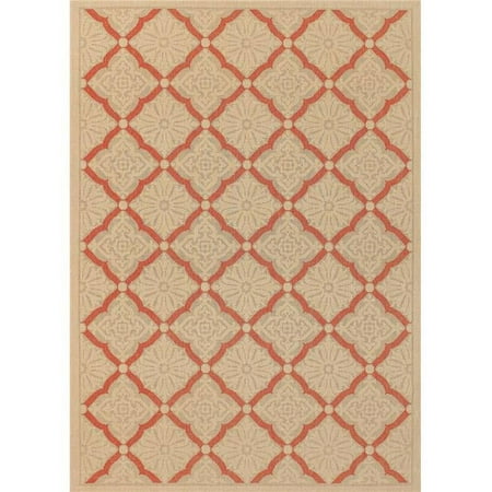 Couristan Five Seasons Sorrento Cream & Terra & Cotta In/Out Rug, 2'x3'7'