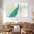 thumbnail image 3 of Elephant Stock Spring Peacock I Wall Art - Horizontal Multi Panel Canvas - Living Room Wall Decor - Animal Multi Panel - Turquoise And White Decor By James Wiens - 65" x 42", 3 of 8