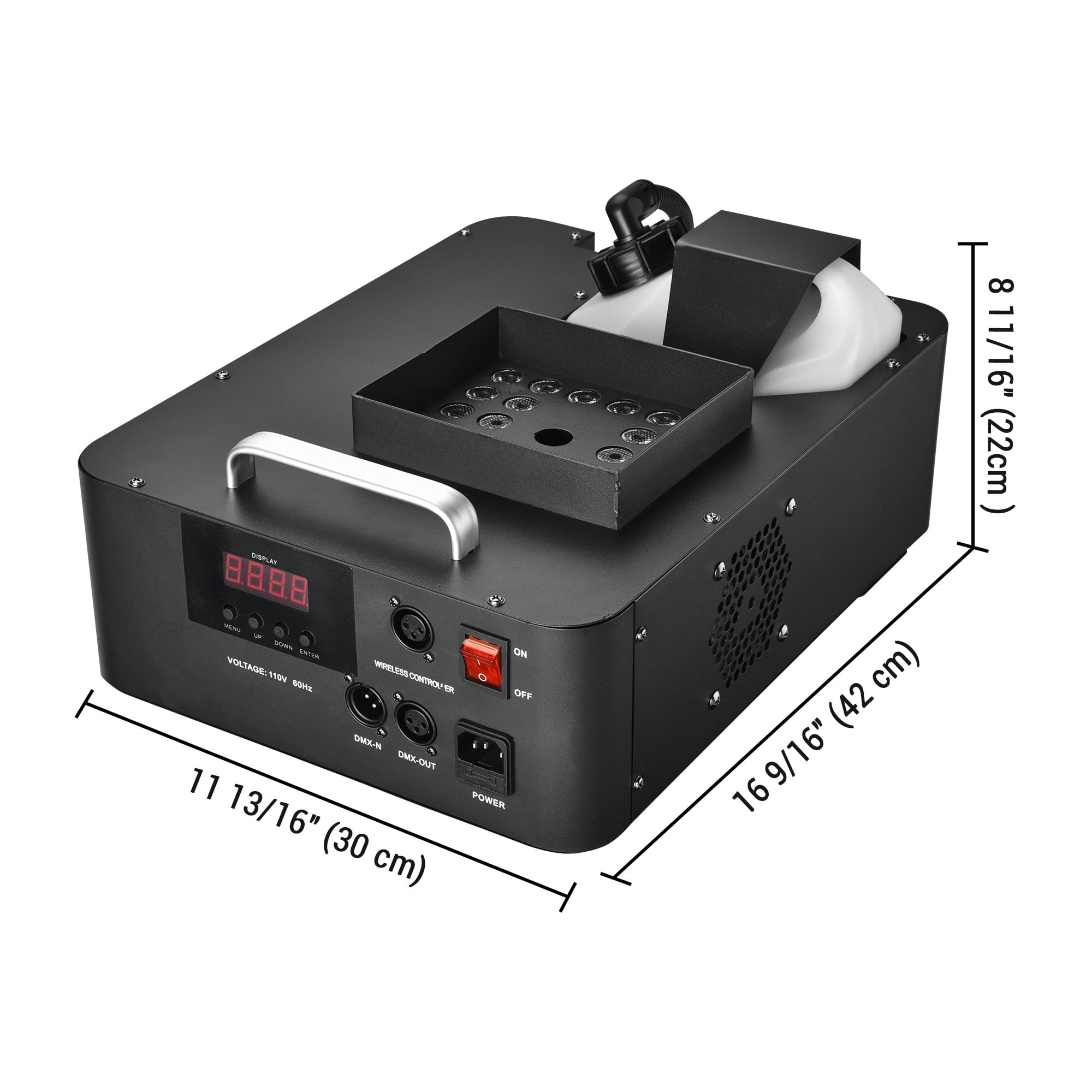 Vertical Smoke Fog Machine With Lights LED 1500W Floor Fogger DJ Equipment for Parties Stage Show Weddings Disco