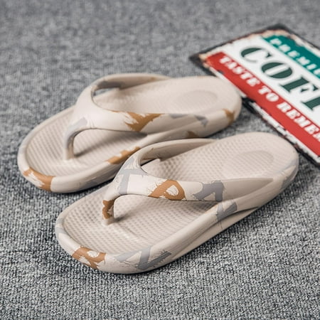 

Egmy Couple Women Men Orthotic Flip Flops Arch Support Soft Thong Sandals Slippers Khaki 39-40