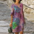 thumbnail image 4 of Robe Grande Taille pour Femmes Mode Femmes Décontractée Grande Taille Col en V Imprimé Floral Sans Manches Gilet Robe en Lin Grande Taille Mode pour Femmes Robe Florale pour Femmes Robe Décontractée pour Femmes, 4 of 4