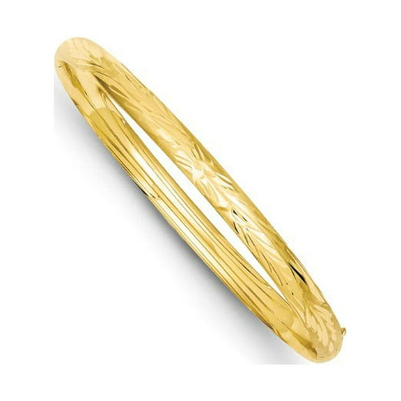 14K Yellow Gold bracelet Bangle 5 mm 3 16 Laser Cut Hinged