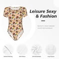 thumbnail image 4 of Rateoe ladybug and flower Printed Women Rash Guard Short Sleeve,Tummy control Swimsuit Surfing Swimsuit Bathing Suit Short-sleeved Onesie UPF 50+-X-Large, 4 of 7