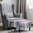 thumbnail image 2 of Xixirimido Rabbit Bunny Daisy Flower Pattern Stretch Ottoman Cover Rectangle Footstool Slipcover Folding Storage Stool Protector Nonslip Footrest Ottoman Cover with Elastic Bottom, Large, 2 of 7