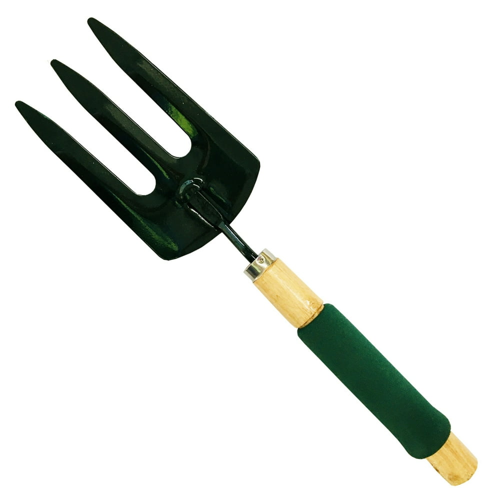 13.5 Inch Universal Tool Wooden Steel Handheld Garden Fork Tool