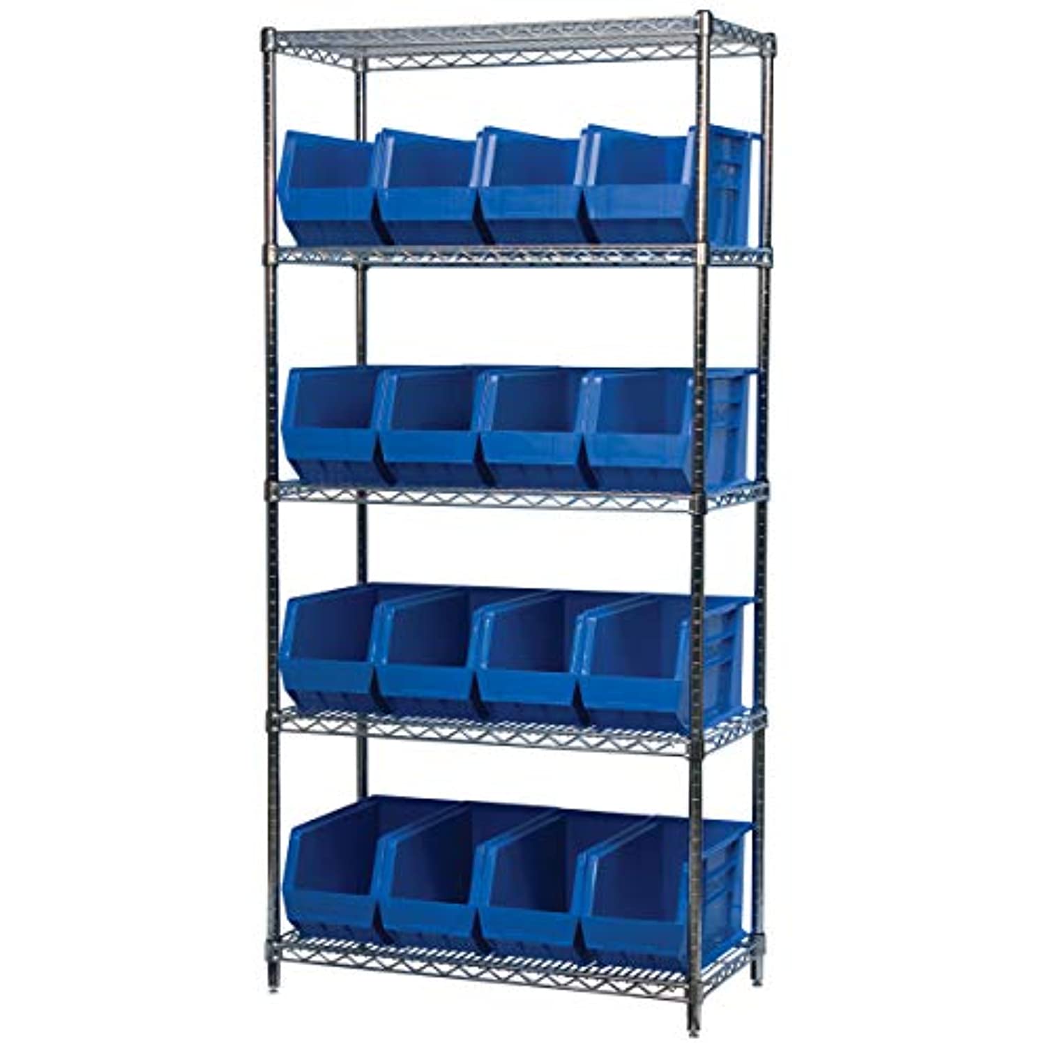 akro-mils 30265 plastic storage stacking hanging akro bin, 18-inch by 8-inch by 9-inch, blue, case of 6 - image 3 of 6