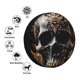 thumbnail image 4 of Fotbe Gold Pattern Black Skull Funda de Llanta de Repuesto con Estampado, Engrosada, Ajuste Universal para Jeep, Remolque, RV, SUV, Camión-16 inch, 4 of 6