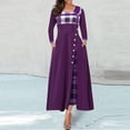 thumbnail image 2 of DPTALR Robe pour Femmes Décontractée à Manches Longues Col Rond T-Shirt Mini Évasée Robes à Manches Longues Fluide à Volants Superposés Décontractée Fête Automne Robe Midi Noire, 2 of 6