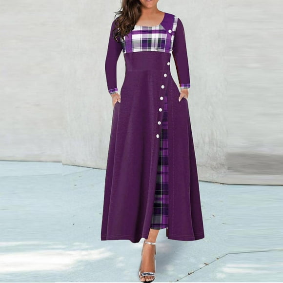 FcBaudy Long Sleeve Round-Neck Dress Dress For Women Casual Long Sleeve T Shirt Dresses Long Sleeve Flowy Tiered Ruffled Casual Party Fall Black Midi Dress Women Dress