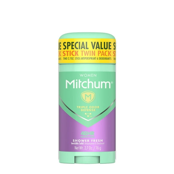 Mitchum Women Invisible Solid Antiperspirant Deodorant, Shower Fresh, 2.7 Ounce (Pack of 2) 2.7 Ounce (Pack of 2)