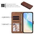 thumbnail image 3 of Leather For Apple iPhone 14 Pro, Flip Wallet Leather Case With Card Holder Magnetic Closure Protective Phone Cases Cover,Brown,For iPhone 14 Pro, 3 of 7