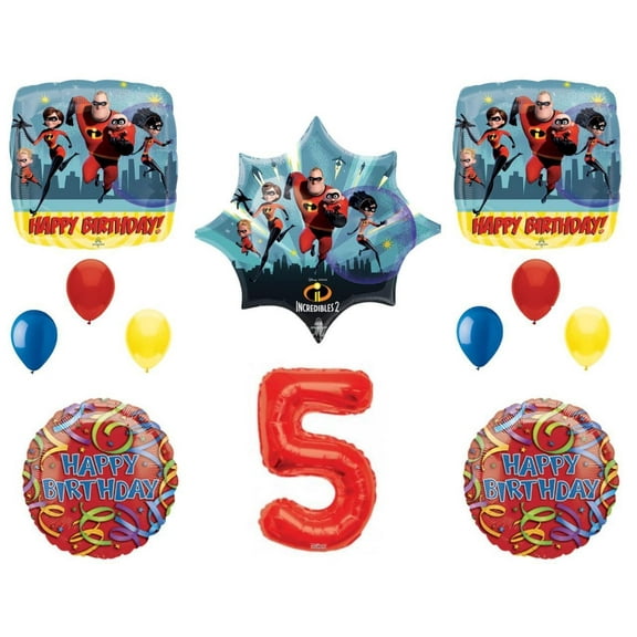 Incredibles 2 5th Birthday Party Balloons Decoration Supplies Movie Fifth