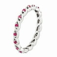 thumbnail image 3 of 925 Sterling Silver Stackable Expressions Created Ruby Ring Size: 6; for Adults and Teens; for Women and Men, 3 of 5