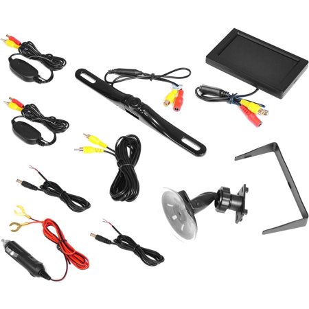 Pyle Wireless Backup Camera & Monitor Kit For Car, Universal Waterproof License