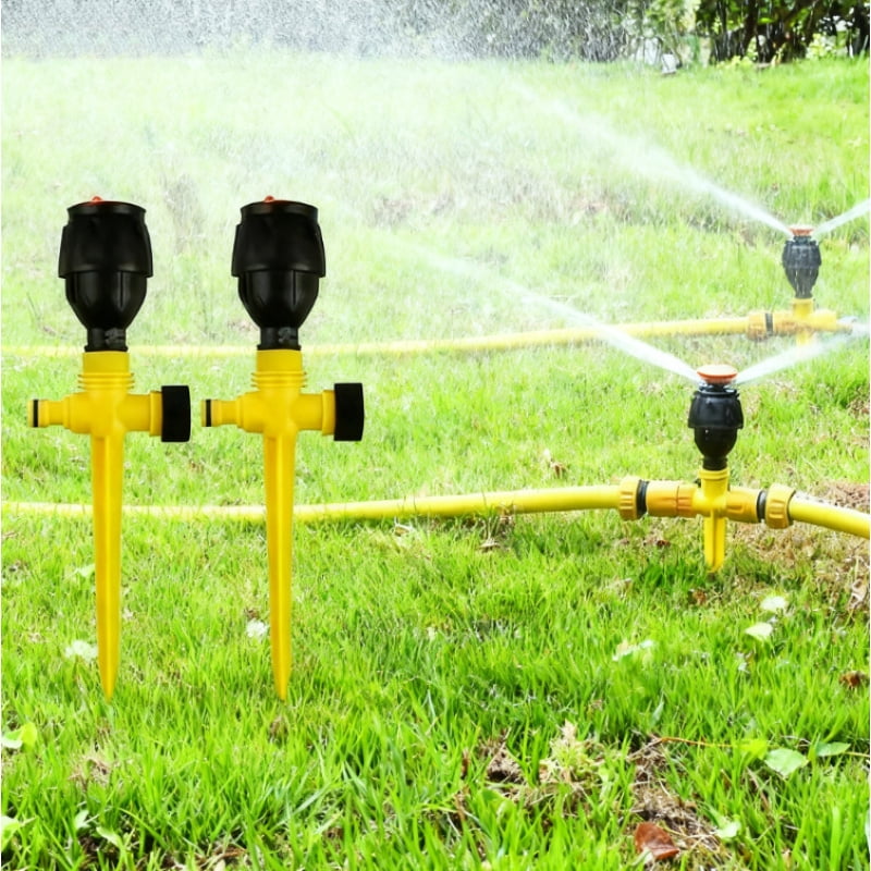 360° Rotating Garden Sprinkler, 3-Speed Water-Saving Settings, Automatic Irrigation System for Large Lawn Yard Coverage, Adjustable & Sturdy