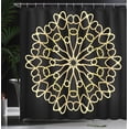 thumbnail image 3 of Ambesonne Mandala Shower Curtain, Abstract Modern Concept, 69"Wx84"L, Black Mustard, 3 of 4