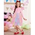 thumbnail image 5 of Arshiner Toddler Tutu Dress Girls Long Sleeve Fall Winter Tiered Formal Party Tulle Dresses for Kids, 5 of 6