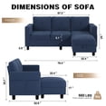 thumbnail image 5 of Sobaniilo Convertible Sectional Sofa Couch, Modern Linen Fabric L-Shaped 4-Seat Sofa Sectional with Reversible Chaise for Small Space (Blue), 5 of 9