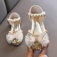 thumbnail image 2 of NOKIO Girls' Rhinestone Sandals Kids' Summer Shoes Fashion Spring And Summer Girls Sandals Dress Dance Performance Princess Shoes Sequin Mesh Bow Pearl Belt Buckle Shoes, 2 of 6