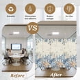 thumbnail image 5 of Blue Starfish Coastal Window Privacy Film, Eucalyptus Summer Nautical Shell Retro Static Cling UV Sun Blocking Heat Control Window Tint Day and Night, Non-Adhesive One Way Privacy Cover 23.6''x59'', 5 of 7