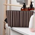 thumbnail image 6 of Leather Travel Bag Wash Bag Makeup Bag Storage Bag 7×5×2.4in For Daily Carrying And Short Trip Maroon Stripe_1, 6 of 8