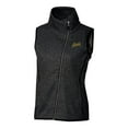 thumbnail image 2 of Women's Cutter & Buck Heather Charcoal George Mason Patriots Mainsail Sweater-Knit Full-Zip Vest, 2 of 3