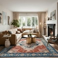 thumbnail image 2 of Junovo 6'x9'Rugs for Living Room Boho Rug Floor Carpet,Blue/Orange, 2 of 7
