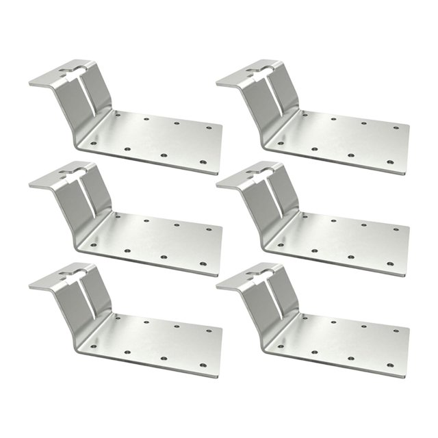 6 piezas de soporte para poste en T, suministros resistentes, multiusos, capacidad de 400 libras Plata