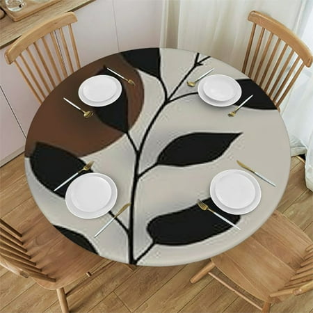 

Palnkart Round Table Cover Stain Resistant and Washable for Indoor Outdoor Dining Wedding Parties 100% Polyester Fiber Farmhouse Kitchen Decor 46-50