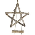 thumbnail image 2 of Northlight Natural Frosted Tree with Star Topper Wooden Christmas Hanging Decoration - 51", 2 of 3