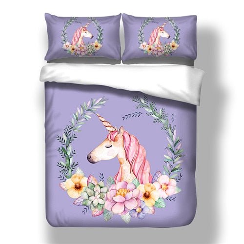 Juego de cama Sleepy Unicorn de colores