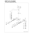 thumbnail image 3 of Kingston Brass KS1142AX Heritage Bridge Kitchen Faucet, Polished Brass, 3 of 4