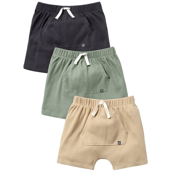 Modern Moments by Gerber Toddler Boy Harem Shorts with Kanga Pocket, 3-Pack, Sizes 12 Months - 5T
