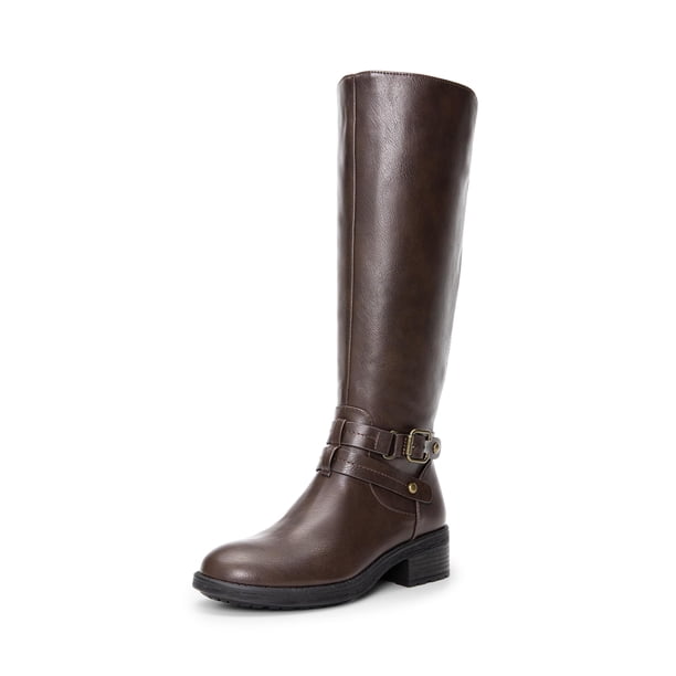 Botas de Montar Altas con Hebilla para Mujer DREAM PAIRS Marrón