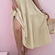thumbnail image 4 of Vestido midi con gradas para fiesta en la playa con volantes de color sólido, sin mangas, estilo bohemio, de verano para mujer (albaricoque), XL, 4 of 6
