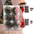 thumbnail image 1 of Fiudx Bolsa de Tela Navideña, Diseño de Cuadros Rojos, Adorno Colgante de Espuma de 8 Cm, Ideal para Decorar Árboles, Fiestas o El Hogar, Ligera, Paquete de 6, 1 of 7