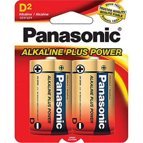 Panasonic  D Alkaline Plus Power Batteries - Pack of 2