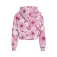 thumbnail image 2 of Chaqlin Peach Blossom Print Kids Half Zipper Sweatshirt with Pocket Soft Loose Athletic Wear Comfy Top for Gym Hiking Camping Outdoor Size 5-6, 2 of 7