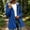 Blue, variant on Womens Waterproof Jacket Color Block Midi Length Lined Hooded Windbreaker Outdoor Coat Gray Size M