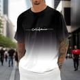 thumbnail image 2 of Puliio Mens Tshirts City Print Oversized Crew Neck Short Sleeve T-Shirt Summer Loose Sports Casual Tee Tops（Black,L), 2 of 4