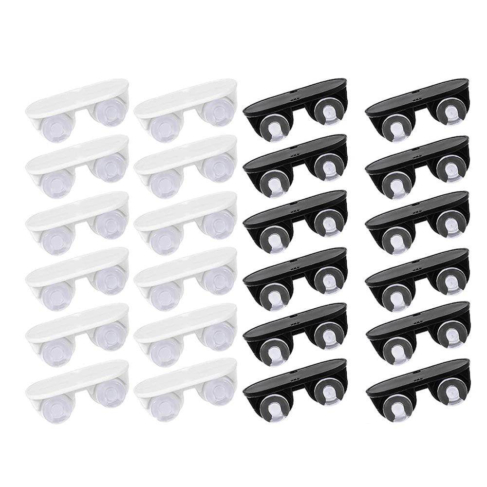 Boxes 24 Pieces Self Adhesive Wheels Small Caster Wheels Mini Rolling Caster Paste Plastic Sticky Caster for Furniture Storage Bins White and Black Containers 
