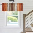 thumbnail image 5 of Brown Orange Striped Window Valance for Kitchen, Modern Vintage Wood Texture Rectangle Rod Pocket Short Curtain for Small Windows, Light Filtering Decorative Valance, 54 x 18 Inch, 1 Panel, 5 of 9