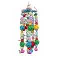 thumbnail image 1 of Parrot Toys, Bird Block Knots Tearing Toy With Hooks And Adjustable Ropes, Colorful Acrylic Beads, Solid Wood Blocks For Macaw, Cockatoos, African Greys Parrot, 1 of 7