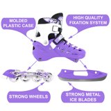 Adjustable Purple Ice Skates Inline Skates Combo Pack Gift Boxed For ...