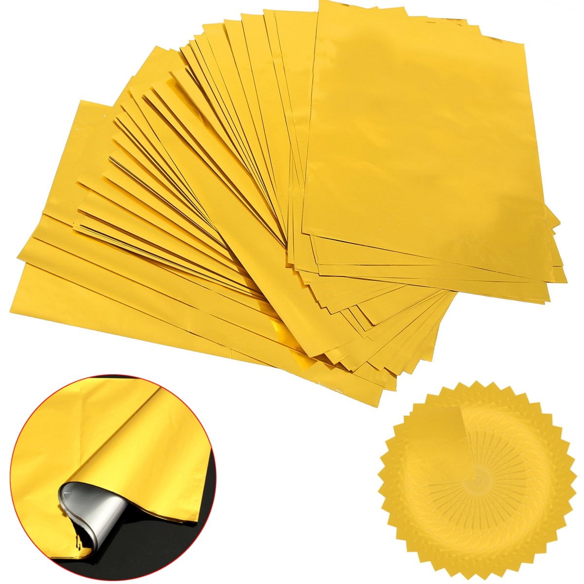 100pcs Sheets A4 8"x12" Gold Transfer Foil Paper Laser Printer Hot