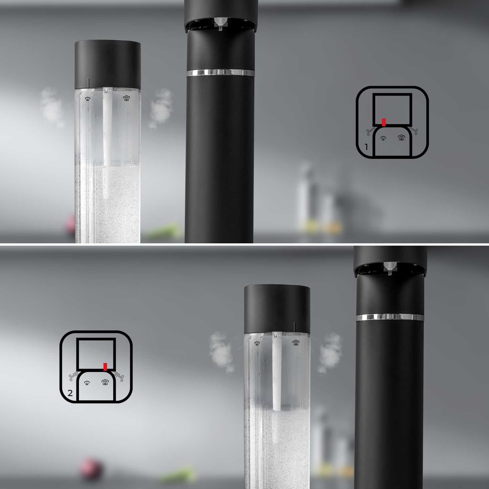 Ultima Cosa Presto Frizzante Soda Maker- Black