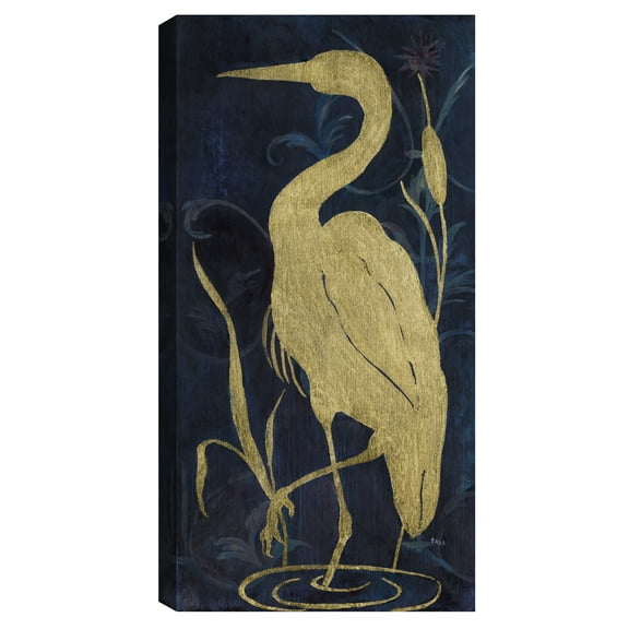 Egret on Indigo II by Janet Tava Canvas Art Print
