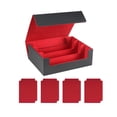 thumbnail image 2 of Caja para mazo de cartas de más de 1800, estuche para tarjetas de colección, contenedor coleccionable con capacidad para más de 1800 cartas Negro forrado en rojo., 2 of 8