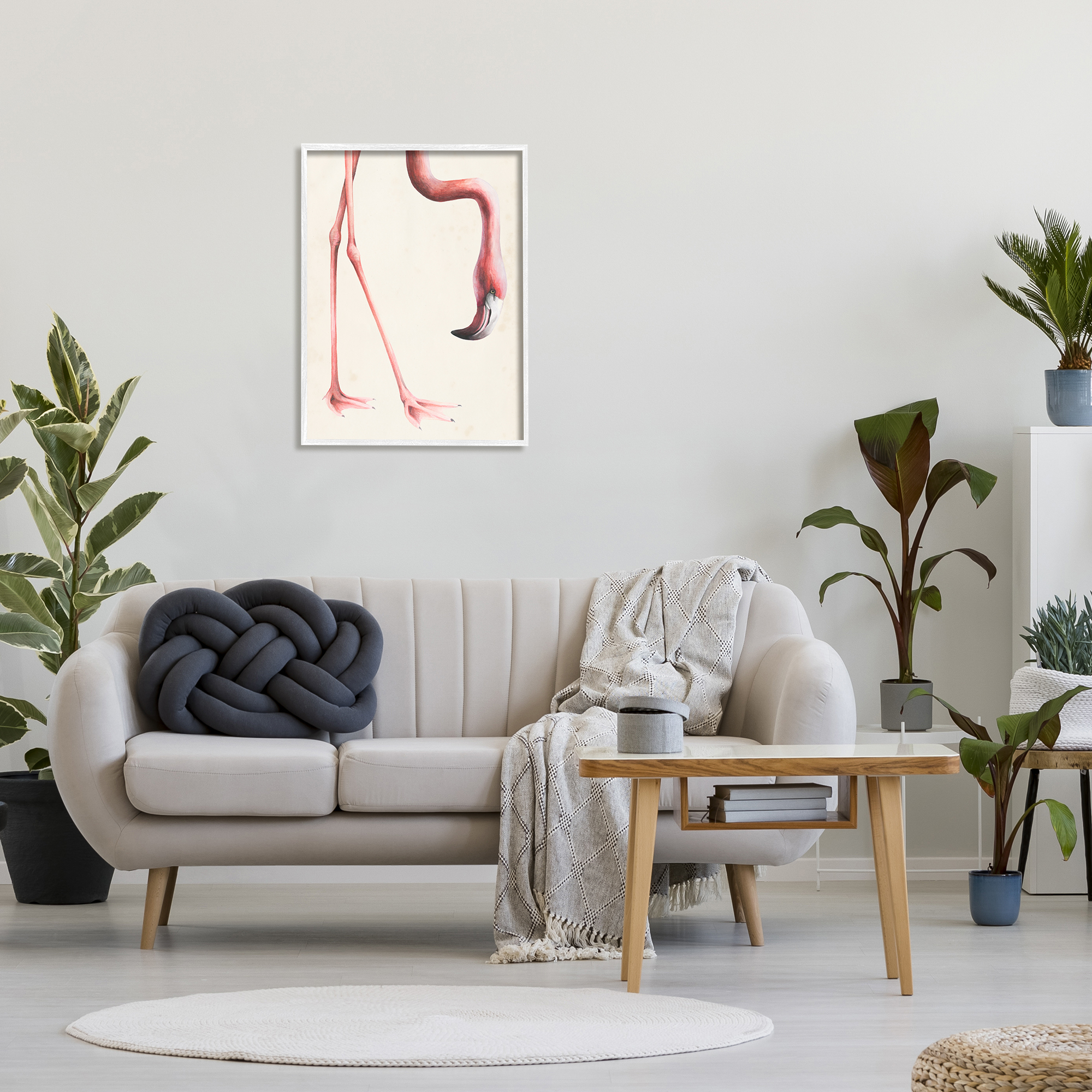 Stupell Industries Pink Flamingo Bending Feet Beak Detail, 24 x 30,Design by Grace Popp
