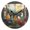 Black, variant on Round Art Wall Clock Vintage Oil Painting Texture Decorative Clock Gold Pointer, Multi-Purpose Desktop & Hanging Creative Decor Clock for Home Living Room Cozy Chicken Window